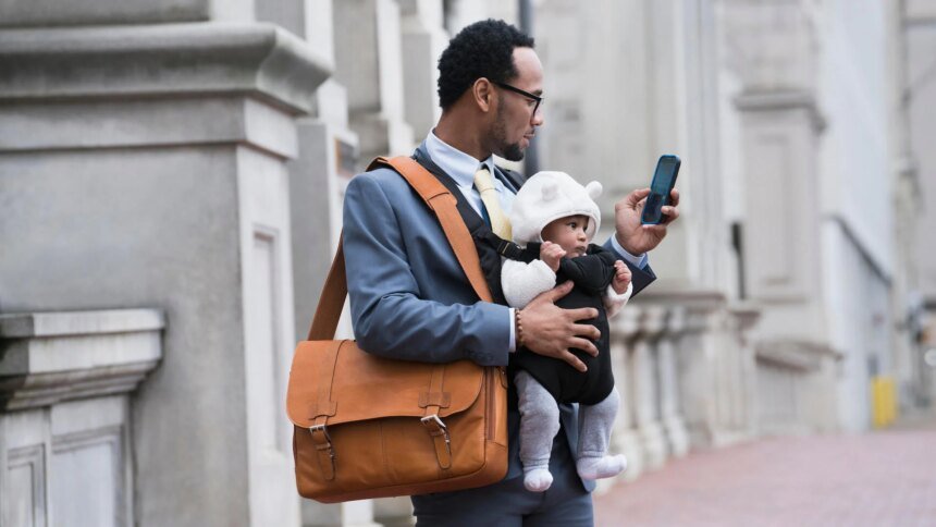 balance-family-and-work-parent-with-baby-in-carrier