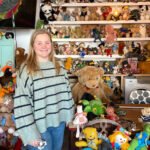Jess Garfield-Doyle with some of the second-hand soft toys at The Toy Project’s new Rehoming Centre in Junction Road